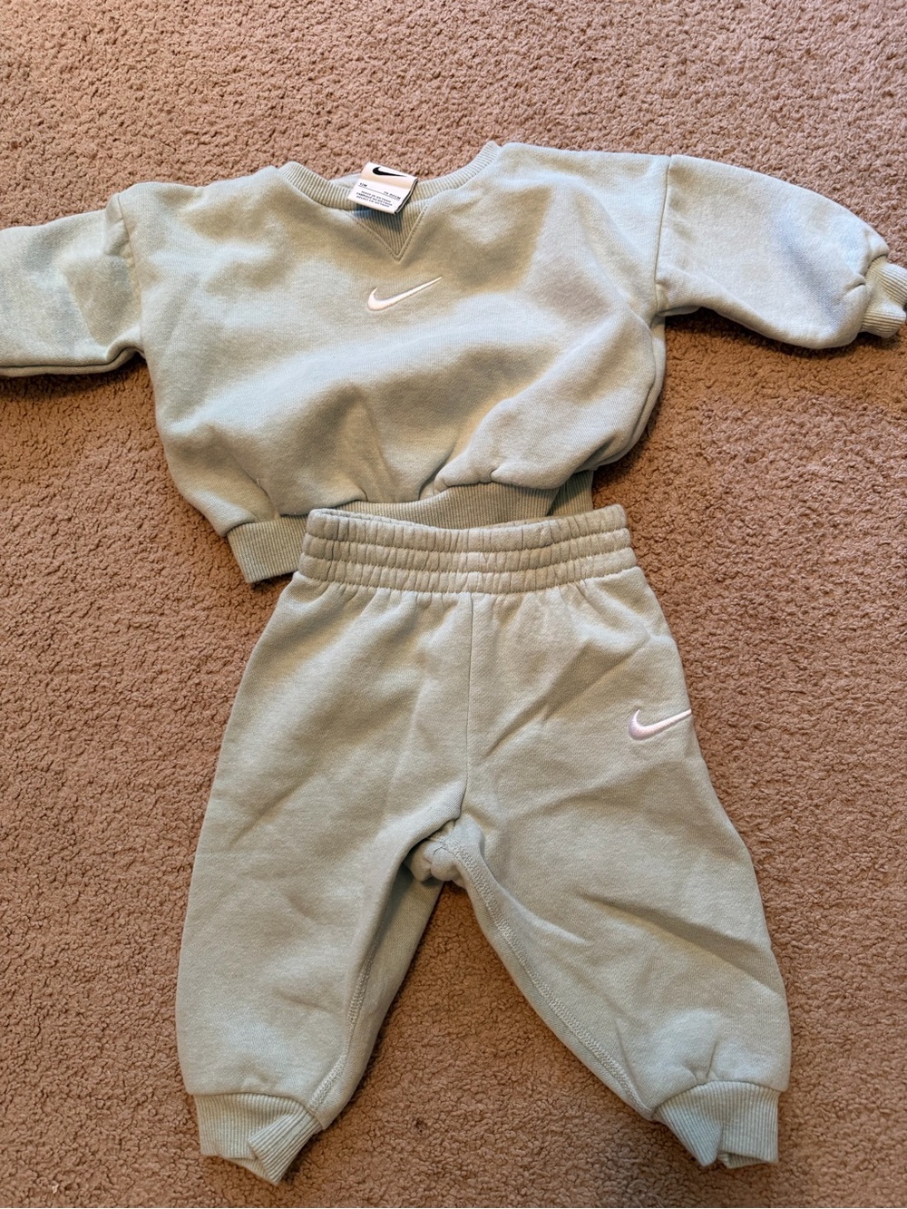 Light green 12 month Nike sweat suit